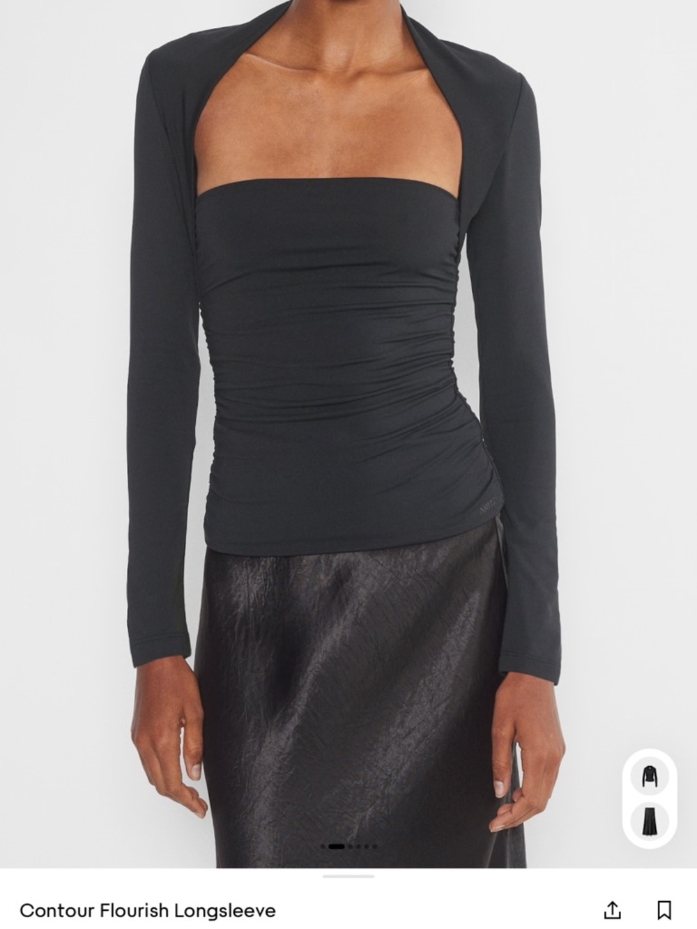 Aritzia Black Contour Flourish Longsleeve Top